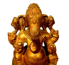 Brass Ganesha (Ht-4.3 Inches)