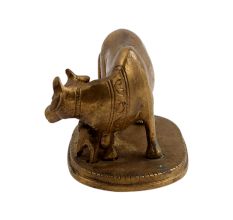 Cow and Calf Brass Sculpture