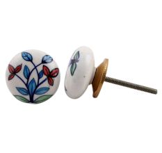 Blue Leaf Flat Knob
