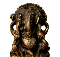 Brass Ganesha (Ht-4.3 Inches)