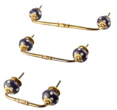 Purple Ceramic Bridge Dresser Handle