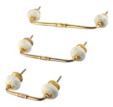 Cream Ceramic Bridge Dresser Handle