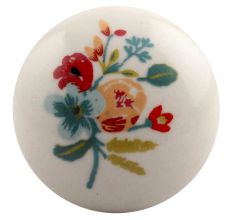 Multicolor Flower Ceramic Dresser Knob Online