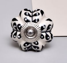 Black Leaf Ceramic Melon Knob