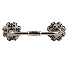 Black Leaf Ceramic Bridge Drawer Handle