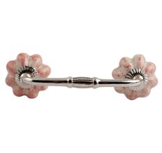 Baby Pink Ceramic Bridge Wardrobe Handle