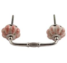 Baby Pink Ceramic Bridge Wardrobe Handle