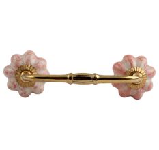 Baby Pink Ceramic Bridge Wardrobe Handle