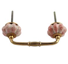 Baby Pink Ceramic Bridge Wardrobe Handle
