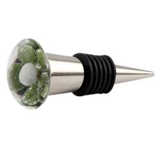 Forest Green Glass Wine Stopper Knob