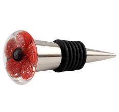 Red Black Flower Glass Wine Stoppre