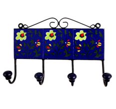 Blue Floral Ceramic Tiles Hooks-455