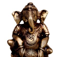Brass Ganesha (Ht-3.5 Inches)