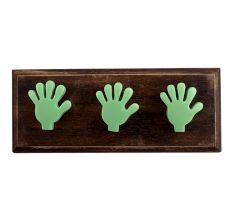 Green Resin Fingers Wooden Hooks