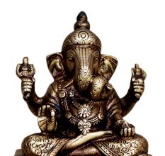 Brass Ganesha (Ht-4.7 Inches)