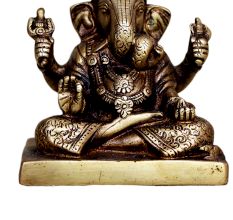 Brass Ganesha (Ht-4.7 Inches)