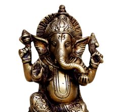 Brass Ganesha (Ht-4.7 Inches)