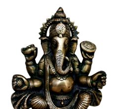 Brass Ganesha (Ht-7.5 Inches)