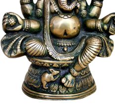 Brass Ganesha (Ht-7.5 Inches)