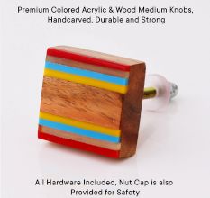 Colored Acrylic & Wood Medium Knobs