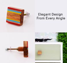 Colored Acrylic & Wood Medium Knobs