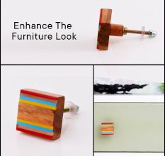 Colored Acrylic & Wood Medium Knobs
