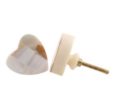 Cream Heart Resin Dresser Knob