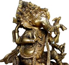Brass Ganesha (Ht-8.5 Inches)