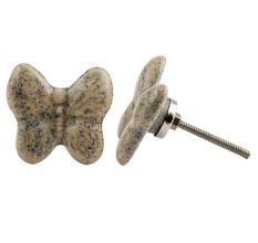 Cream Butterfly Ceramic Drawer Knob