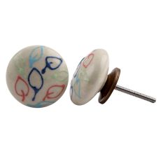 Multicolor Leaf Ceramic Knob