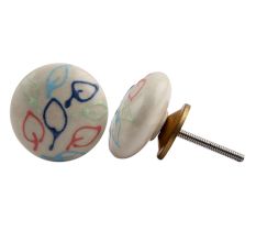 Multicolor Leaf Ceramic Knob