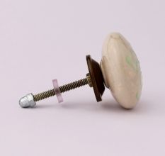 Cream Embossed Ceramic Knob