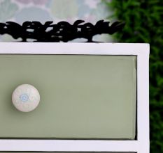Cream Embossed Ceramic Knob
