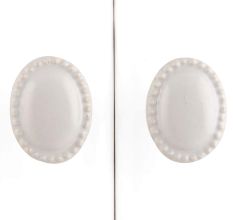 White Oval Ceramic Cabinet Knob