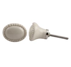 Cream Oval Ceramic Drawer Knob