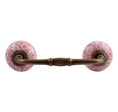 Pink Ceramic Bridge Dresser Handle
