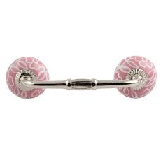 Pink Ceramic Bridge Dresser Handle
