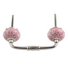 Pink Ceramic Bridge Dresser Handle