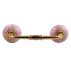 Pink Ceramic Bridge Dresser Handle