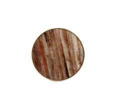 Round Brown Metal and Bone Knob
