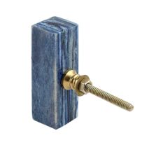 Long Slate Blue Bone Knob