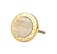 Round Cream Metal and Bone Knob