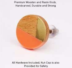 Round Wooden and Resin Knob