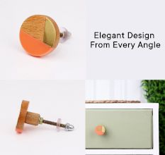 Round Wooden and Resin Knob