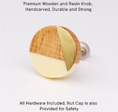 Round Wooden and Resin Knob
