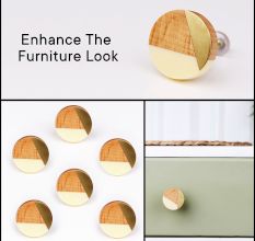 Round Wooden and Resin Knob