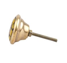 Round Yellow Stone and Metal Knob