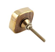 Square Slate Blue Bone and Metal Knob