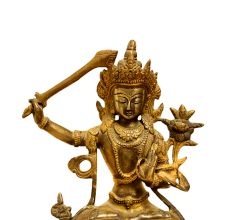Brass Manjushri (Ht-8.25 Inches)