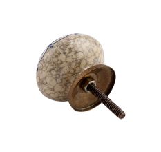 Navy Blue Crackle Ceramic Cupboard Knob